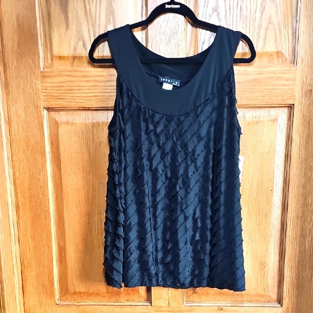 Black Textured Tank Top